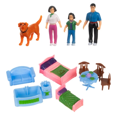 Domek dla Lalek Iso Trade Rozkładany z Mebelkami 6 Pokoi Prezent dla Dzieci 26689