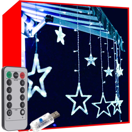 Lampki Choinkowe Wiszące Kurtyna LED na USB 2,5x1m ISO TRADE