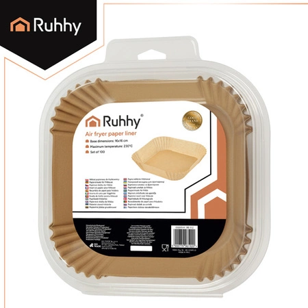 Wkłady Papierowe do Frytkownicy Beztłuszczowej 16 x 16 cm Ruhhy 100 szt. 26955