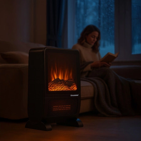 Grzejnik Elektryczny KAMINER 2000W Ceramiczny Kominek Termowentylator Pilot