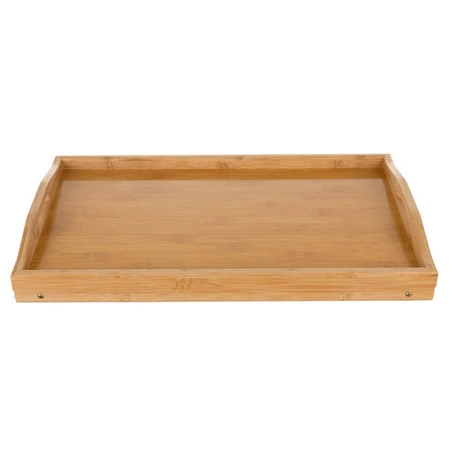 Stolik Śniadaniowy pod Laptop do Łóżka Bambusowy Drewniany Składany Taca XL RUHHY