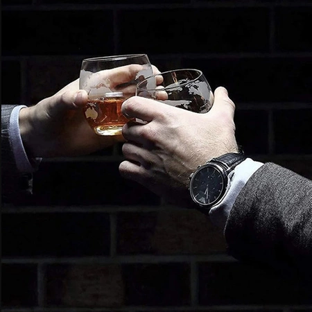 Karafka do Whisky Globus Zestaw 2 Szklanki Podkładki Szczypce Kostki 850 ml MALATEC