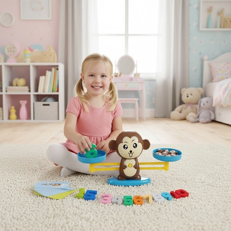 Gra Edukacyjna Iso Trade Dla Dzieci do Nauki Liczenia Waga Szalkowa Małpka