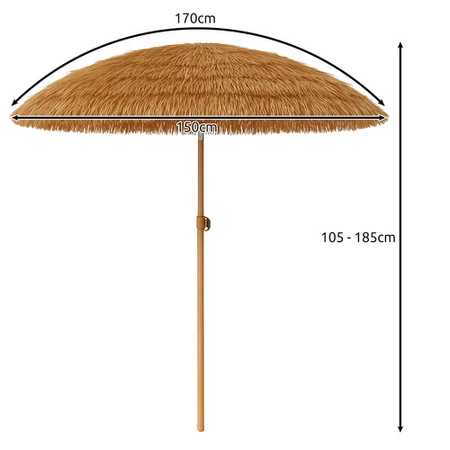 Parasol Ogrodowy Balkonowy Plażowy Łamany na Balkon Taras do Ogrodu 170 cm GARDLOV 25326