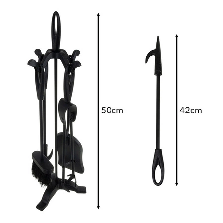 Przybory Kominkowe Retro Akcesoria do Kominka Pieca z Żeliwa Vintage Stojak Kaminer 25969