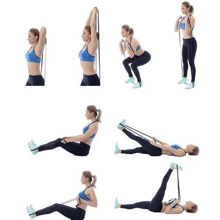 Gumy do Ćwiczeń Oporowe Zestaw Band Gum Fitness 4 Taśmy Treningowe + Zaczep TRIZAND