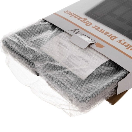 Organizer na Sztućce do Szuflady Kuchennej Wkład Rozsuwany Pojemnik Czarny RUHHY