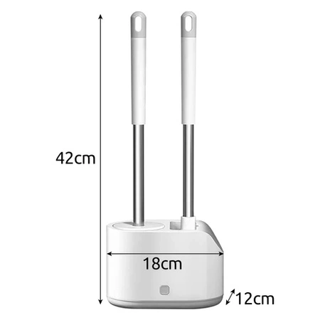 Szczotka do WC Toaletowa + Stojak do Toalety Łazienki Zestaw Łazienkowy 2w1 RUHHY