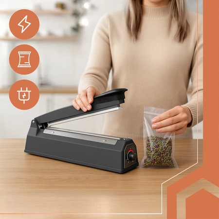 Zgrzewarka do Folii Ręczna do Pakowania Pakowarka + Regulacja Czasu 300mm Ruhhy 26104