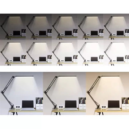 Lampka Biurkowa LED na Biurko Szkolna Nocna Lampa Kreślarska Regulowana USB IZOXIS