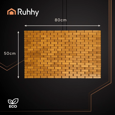 Mata Bambusowa Łazienkowa Drewniany Dywanik pod Prysznic Wodoodporna 80x50cm Ruhhy 26048