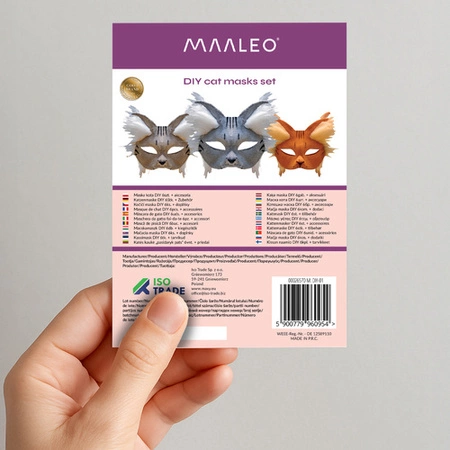 Maska Kota na Twarz MAALEO do Malowania DIY 6x Maski Futerko Filc Therian 26570