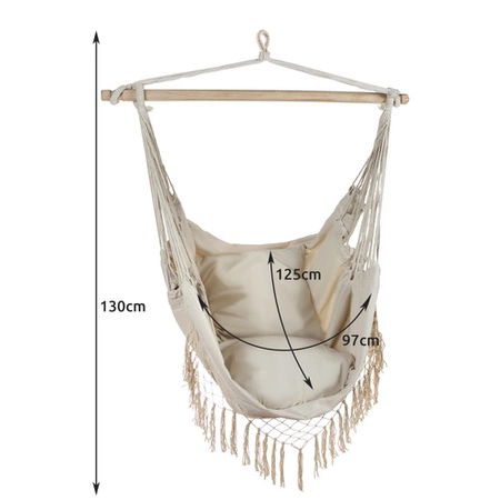 Fotel Wiszący Krzesło Brazylijskie Huśtawka Hamak Ogrodowy Bujany Poduszki GARDLOV