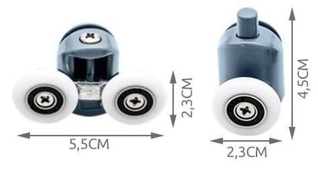 Komplet 8 Rolek do Kabiny Prysznicowej Kółka Rolki RUHHY