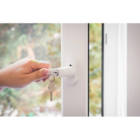 Klamka Okienna na Okno Balkonowa do Okien Okna Biała z Kluczykiem Zamkiem MALATEC