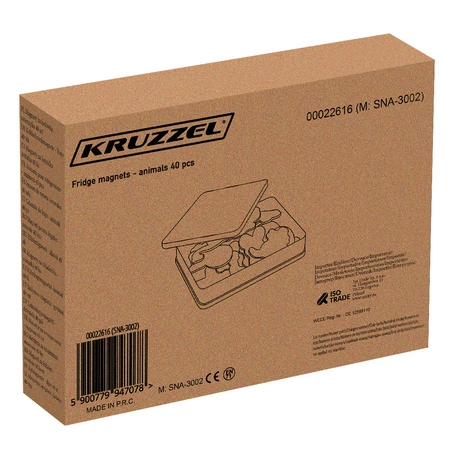 Magnesy na Lodówkę Magnes x 40 Zwierzęta dla Dzieci 40 szt Zestaw + Puszka KRUZZEL