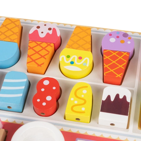 Lodziarnia Drewniana Lody Sklep Zestaw do Robienia Lodów na Rzep dla Dzieci KRUZZEL