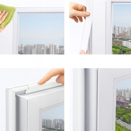 Uszczelka do Okien Drzwi Okna Samoprzylepna Taśma Okienna Uszczelniająca 4m biała Ruhhy 26271