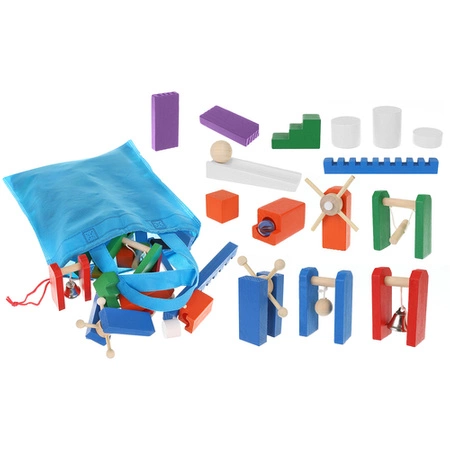 Klocki Drewniane Układanka Domino Kolorowe Duża Gra dla Dzieci Zestaw Torba KRUZZEL