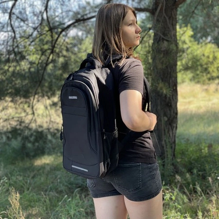 Plecak Szkolny Czarny Sportowy Męski Młodzieżowy Pojemny Turystyczny 30l KRUZZEL