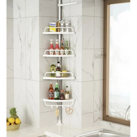 Półka Łazienkowa Narożna Teleskopowa Prysznic Regulowana Wysokość 230-300cm RUHHY