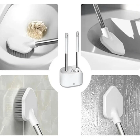 Szczotka do WC Toaletowa + Stojak do Toalety Łazienki Zestaw Łazienkowy 2w1 RUHHY