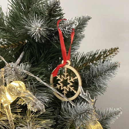 Bombki Choinkowe Drewniane Ozdoby na Choinkę Zestaw 36 szt 5,5cm Nietłukące RUHHY