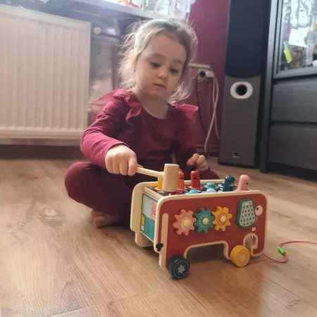 Drewniana Kostka Edukacyjna Słoń Montessori Wbijak KRUZZEL