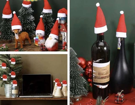 Etui na Sztućce Świąteczne Pokrowce Pokrowiec na Święta Czapka Mikołaj x 12 RUHHY