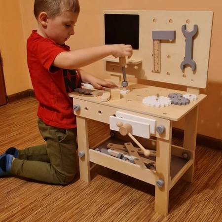 Warsztat dla Dzieci Zestaw Majserkowicza Narzędzia Drewniany z Narzędziami KRUZZEL