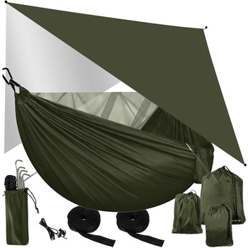 Hamak Turystyczny z Moskitierą Survivalowy Podróżny na Biwak Bushcraft Tarp TRIZAND
