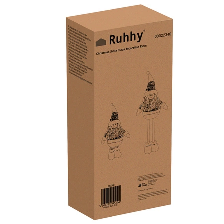 Skrzat Krasnal Mikołaj Świąteczny Teleskopowy Duży Wysoki 95cm Regulowany RUHHY