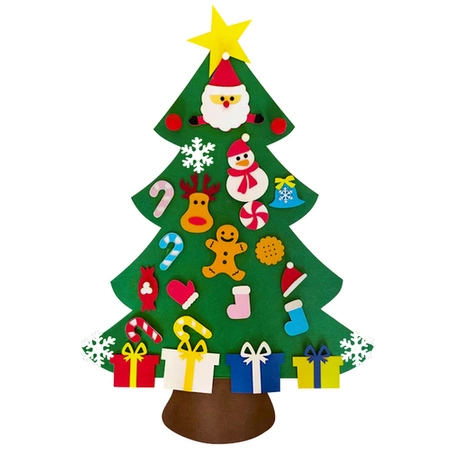Choinka Filcowa z Ozdobami Filcu DIY Boże Narodzenie Kreatywna Dekoracja 90 RUHHY