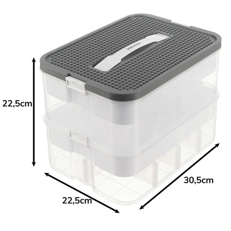 Pojemnik na Klocki Pudełko 15l Organizer z Przegródkami Duży 2 Piętrowy Kruzzel 25756
