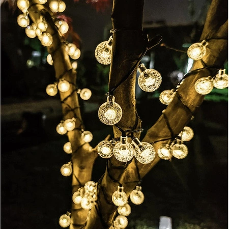 Girlanda Solarna Świetlna Ogrodowa Lampki Kule 100 LED Kul Ogrodowe Kulki GARDLOV