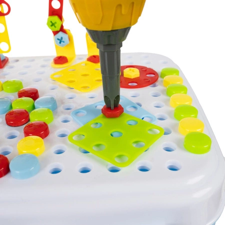 Zestaw Majsterkowicza Klocki Konstrukcyjne 3D Wkrętarka Wiertarka Śrubki KRUZZEL