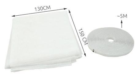 Moskitiera Siatka na Okno Komary 160x130cm Rzep 5m REPEST