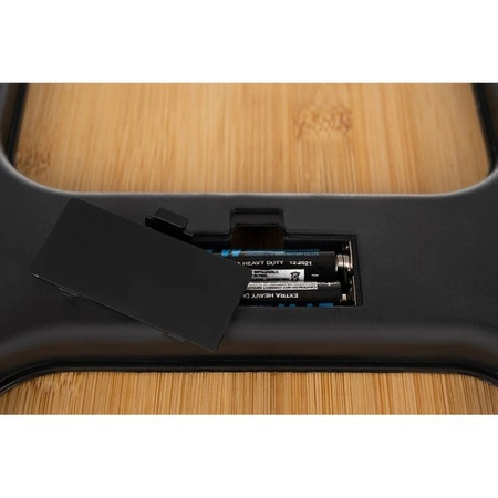 Waga Bambusowa Elektroniczna Łazienkowa do 180 kg LCD Cyfrowa Temperatura RUHHY