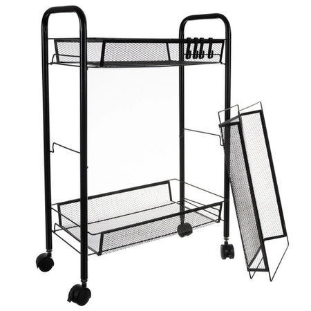 Regał Mobilny na Kółkach Wózek Kuchenny 3 Półki Czarny Szafka Półka Kuchni RUHHY