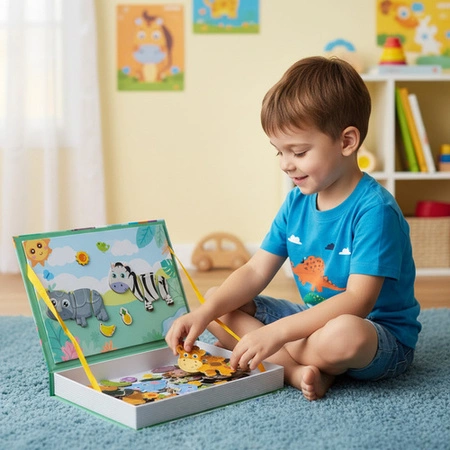 Układanka Magnetyczna Edukacyjna Montessori dla Dzieci - Zwierzęta Zestaw