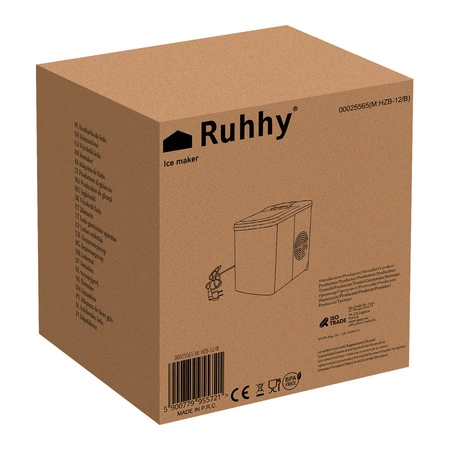 Kostkarka do Lodu Domowa Maszyna do Kostek Ekspresowy Lód 12 kg Wyświetlacz RUHHY