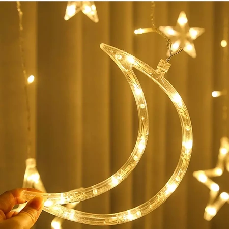 Kurtyna Lampki 138 LED Choinkowe Wiszące USB Pilot ISO TRADE