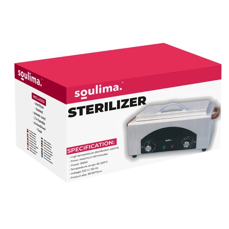 Sterylizator Gorącym Powietrzem 300W Dezynfekcja do Narzędzi 220°C + Timer SOULIMA