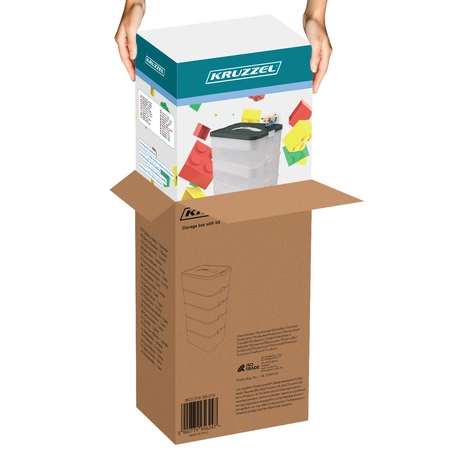 Pojemnik na Klocki Pudełko 35l Organizer z Przegródkami Duży 5 Piętrowy Kruzzel 25759