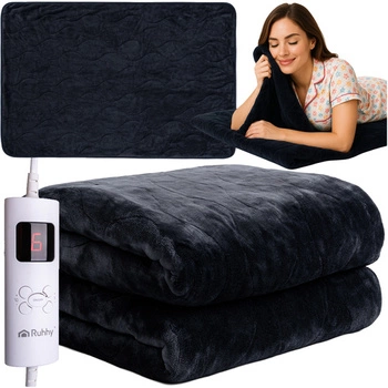Koc Elektryczny Mata Grzewcza Miękki Dwuosobowy 180 x 130 cm 6 Trybów Pilot Ruhhy 26202
