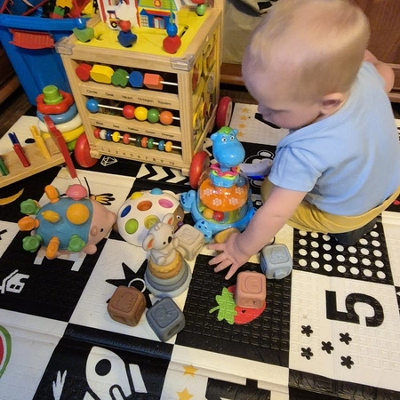 Klocki Sensoryczne Miękkie Gumowe Kreatywne Gryzaki Zestaw Wieża dla Dzieci KRUZZEL