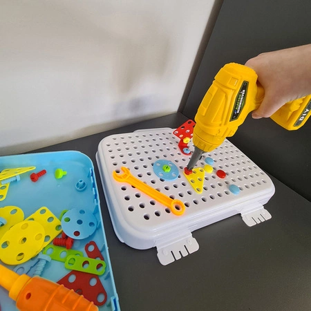 Zestaw Majsterkowicza Klocki Konstrukcyjne 3D Wkrętarka Wiertarka Śrubki KRUZZEL