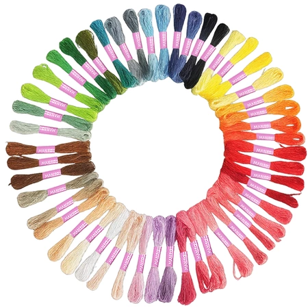 Mulina Zestaw do Haftu Haftowania Muliny Kolorowe Nici do Wyszywania 50szt Maaleo 25680