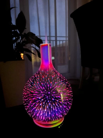 Nawilżacz Powietrza Lampka 3D Nocna Kolorowa Dyfuzor Zapachowy Aromaterapia RUHHY