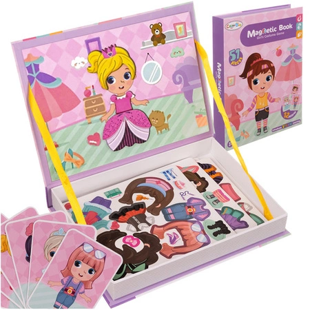 Układanka Magnetyczna Puzzle Kreatywne Ubieranie Dziewczynki Ubieranka Book 26654